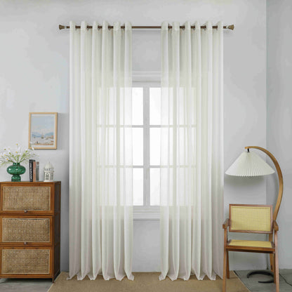 Κουρτίνα Ημιδιάφανη Εκρού Κρίκο Υ295ΧΦ270cm A6037-8