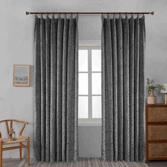 Κουρτίνα Βελούδινη Με Τρέσα (270*275) Γκρί – 6032-2