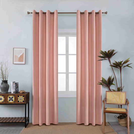 Κουρτίνα Σομόν Κοτλέ Σκίασης Υ270xΦ140cm Με Κρίκο AD6040-10