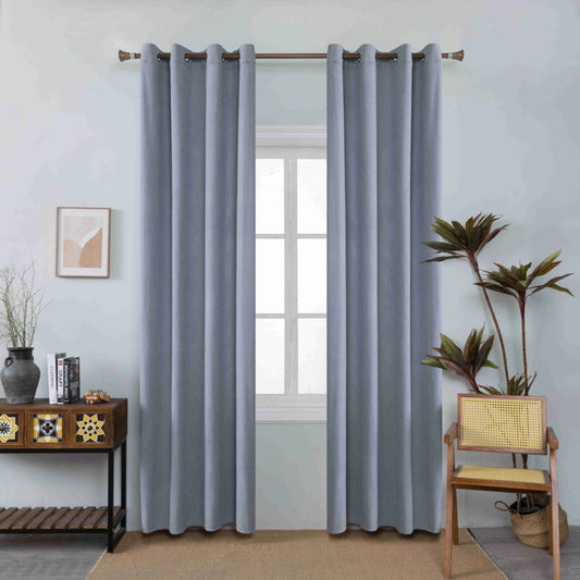 Κουρτίνα Μπλε Κοτλέ Σκίασης Υ270xΦ140cm Με Κρίκο AD6040-7