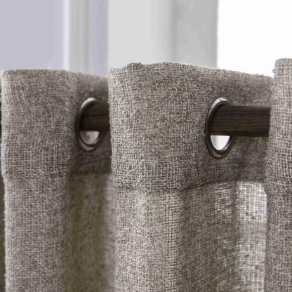 Κουρτίνα Σκίασης Χοντρό Λινό Μόκα με Κρίκο Υ275xΦ270cm A6046-4
