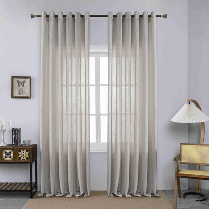 Κουρτίνα Σκίασης Χοντρό Λινό Μπέζ με Κρίκο Υ275xΦ270cm A6046-8