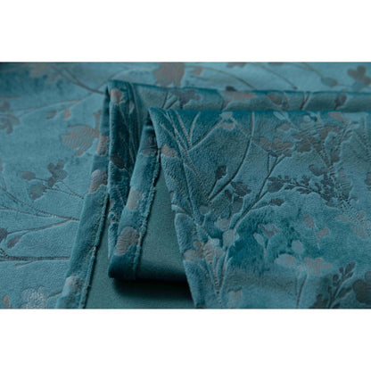 Κουρτίνα Βελούδινη Με Τρέσα (270*275) Πετρόλ -6032-5