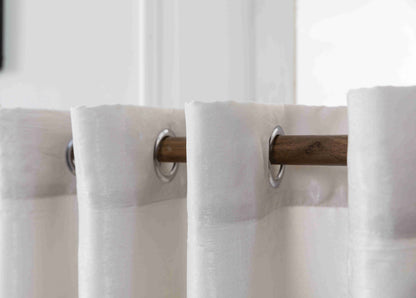 Βελούρ Σατέν Κουρτίνα Εκρού Σκίασης Με Κρίκο Υ290xΦ140cm AD6341-20