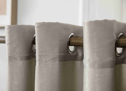 Βελούρ Σατέν Κουρτίνα Μόκα Σκίασης Με Κρίκο Υ290xΦ140cm AD6341-9