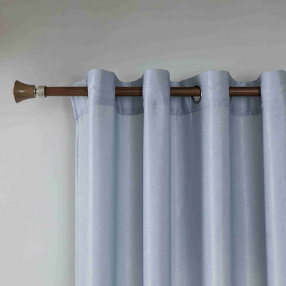 Βελούρ Σατέν Κουρτίνα Ανοιχτό Μπλέ Σκίασης Με Κρίκο Υ290xΦ140cm AD6341-15