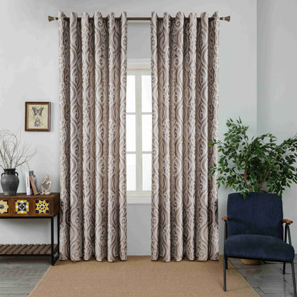 Κουρτίνα Σκίασης Ζακάρ Καφέ Με Κρίκο Υ280xΦ270cm A6045-4