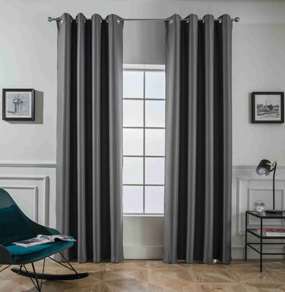 Κουρτίνα Σκίασης Γκρί Σκούρο Με Κρίκο Υ265xΦ140cm AD6038-16