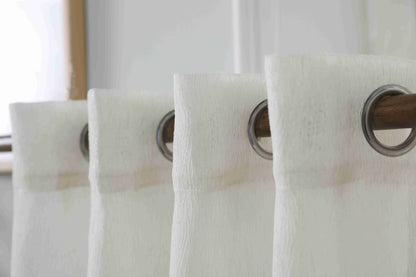 Κουρτίνα Ημιδιάφανη Εκρού Κρίκο Υ295ΧΦ270cm A6037-8