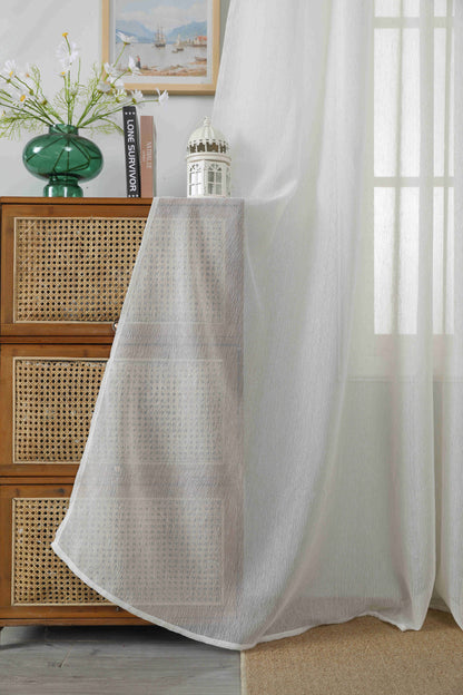 Κουρτίνα Ημιδιάφανη Εκρού Κρίκο Υ295ΧΦ270cm A6037-8