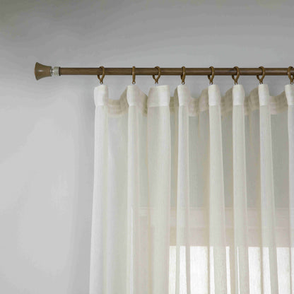 Κουρτίνα Ημιδιάφανη Εκρού Με Τρέσα Υ295ΧΦ270cm A6037-8