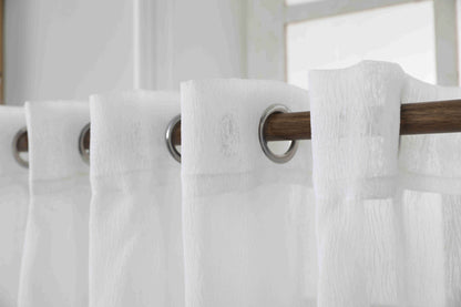 Κουρτίνα Ημιδιάφανη Λευκή Κρίκο Υ295ΧΦ270cm A6037-12