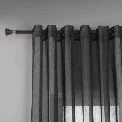 Κουρτίνα Ημιδιάφανη Μαύρη Με Κρίκο Υ295ΧΦ270cm 6037-18