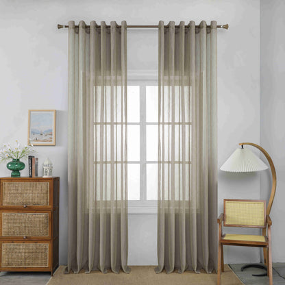 Κουρτίνα Ημιδιάφανη Μπέζ Με Κρίκο Υ295ΧΦ270cm A6037-17