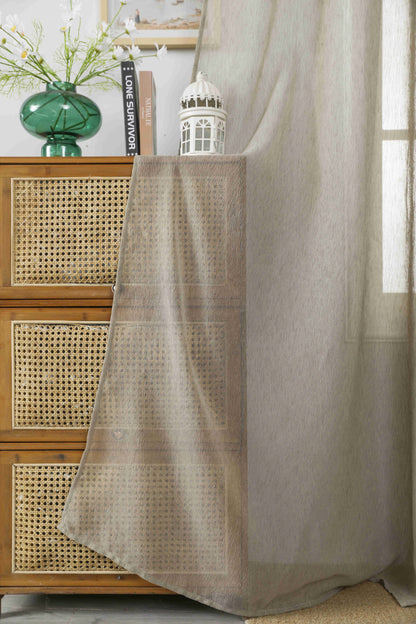 Κουρτίνα Ημιδιάφανη Μπέζ Με Κρίκο Υ295ΧΦ270cm A6037-17