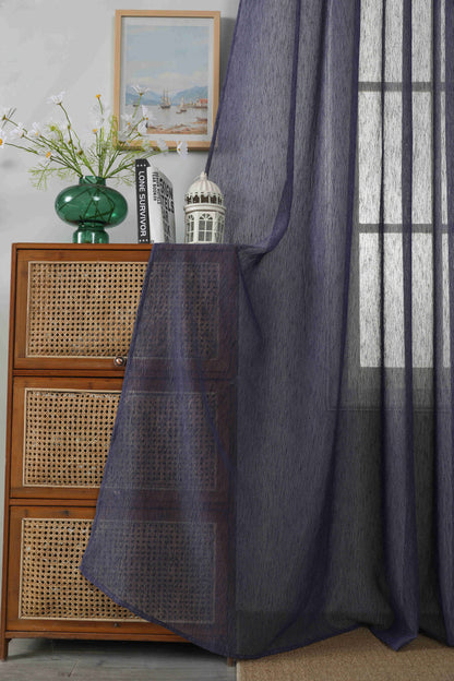 Κουρτίνα Ημιδιάφανη Μπλε Σκούρο Με Κρίκο Υ295ΧΦ270cm A6037-20