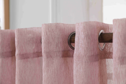 Κουρτίνα Ημιδιάφανη Ρόζ Κρίκο Υ295ΧΦ270cm A6037-10