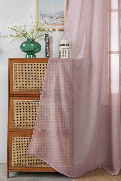 Κουρτίνα Ημιδιάφανη Ρόζ Με Τρέσα Υ295ΧΦ270cm A6037-10