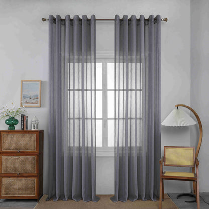 Κουρτίνα Ημιδιάφανη Γκρί Με Κρίκο Υ295ΧΦ270cm A6037-16