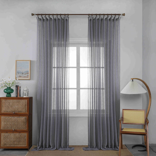 Κουρτίνα Ημιδιάφανη Γκρί Με Τρέσα Υ295ΧΦ270cm A6037-16