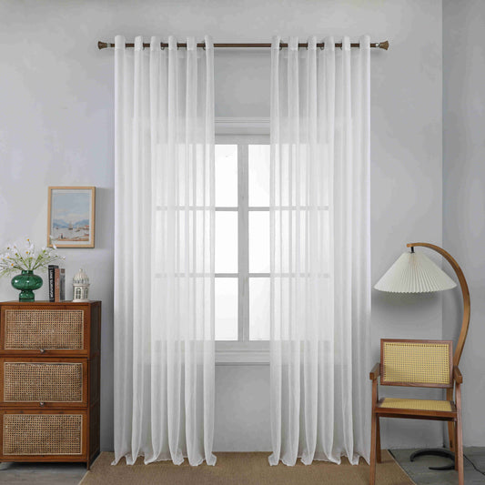 Κουρτίνα Ημιδιάφανη Λευκή Κρίκο Υ295ΧΦ270cm A6037-12