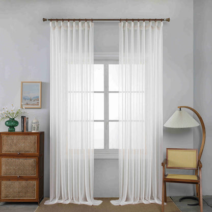 Κουρτίνα Ημιδιάφανη Λευκή Με Τρέσα Υ295ΧΦ270cm A6037-12