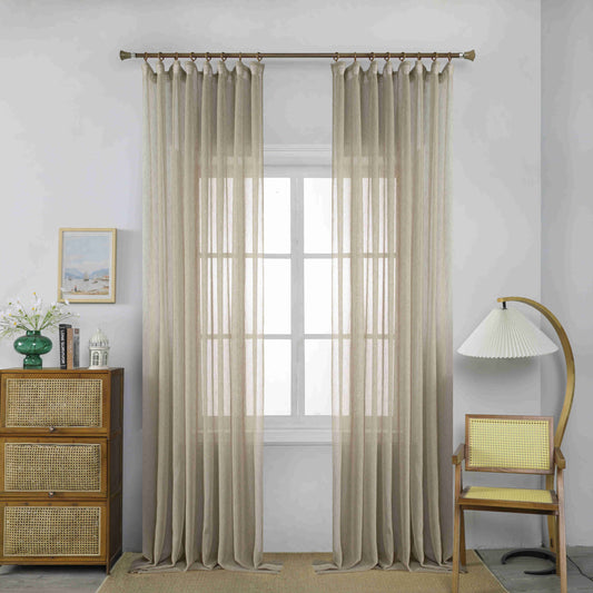 Κουρτίνα Ημιδιάφανη Μπέζ Με Τρέσα Υ295ΧΦ270cm A6037-17