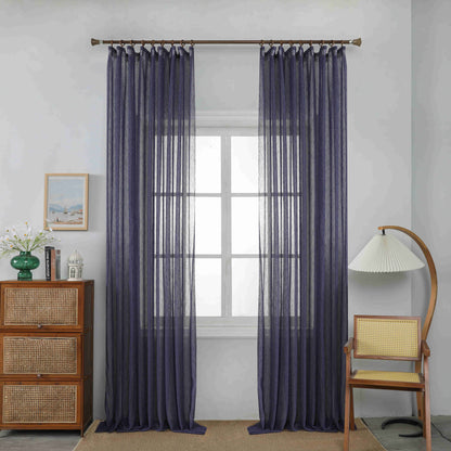 Κουρτίνα Ημιδιάφανη Μπλε Σκούρο Με Κρίκο Υ295ΧΦ270cm A6037-20