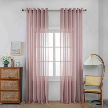 Κουρτίνα Ημιδιάφανη Ρόζ Κρίκο Υ295ΧΦ270cm A6037-10
