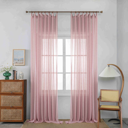 Κουρτίνα Ημιδιάφανη Ρόζ Με Τρέσα Υ295ΧΦ270cm A6037-10