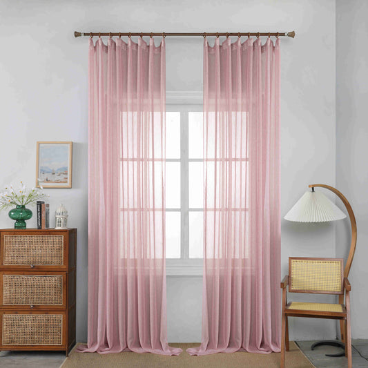 Κουρτίνα Ημιδιάφανη Ρόζ Με Τρέσα Υ295ΧΦ270cm A6037-10