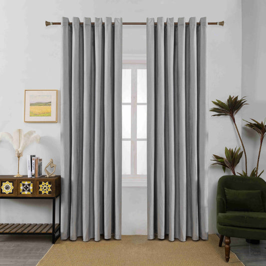 Κουρτίνα Σκίασης Ζακάρ Γκρι Με Κρίκους 270x255cm 8035-11