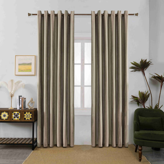 Κουρτίνα Σκίασης Ζακάρ Μόκα Με Κρίκους 270x255cm 8035-4