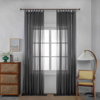 Κουρτίνα Ημιδιάφανη Μαύρη Με Τρέσα Υ295ΧΦ270cm 6037-18