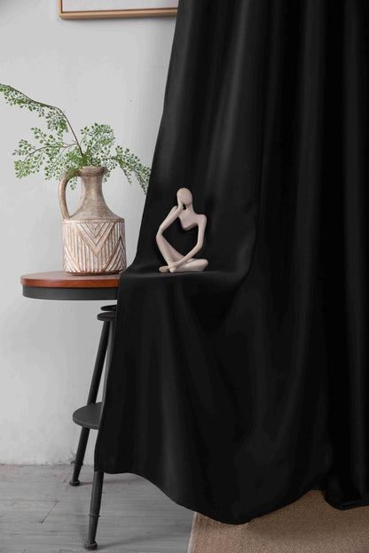 Κουρτίνα Σκίασης Μαύρη Με Κρίκο Υ265xΦ140cm AD6038-18