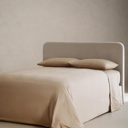 Σετ Σεντόνια Βαμβακοσατέν 300tc 240x260cm Μπέζ με Κέντημα 4τμχ