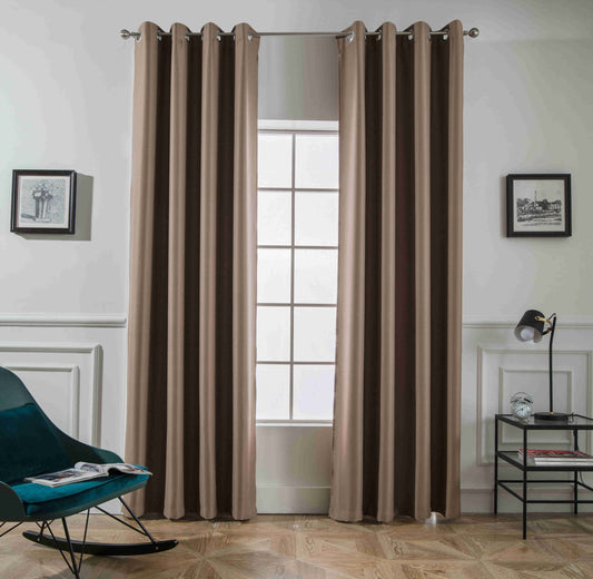 Κουρτίνα Σκίασης Καφέ Με Κρίκο Υ265xΦ140cm AD6038-4