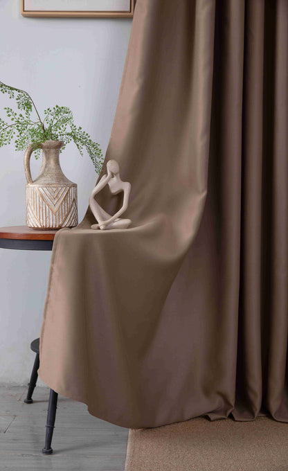 Κουρτίνα Σκίασης Καφέ Με Κρίκο Υ265xΦ140cm AD6038-4
